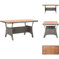 vidaXL Table de jardin Gris 120x70x66 cm Acacia Bois Massif - Tables de jardin
