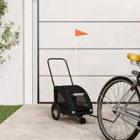 Prolenta Maison Exclusive - Remorque pour vélo pour chiens, tissu Oxford noir et fer