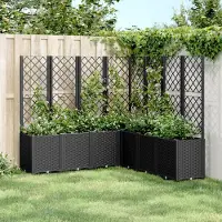 Prolenta Maison Exclusive - Bac à plantes avec treillis noir 160x160x140 cm PP
