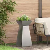 Prolenta Maison Exclusive - Jardinières sur pied, modèle colonne, 2 pièces, argenté, 35 x 35 x 73 cm
