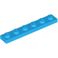 LEGO 1x6 plaque 3666 - 50 pièces bleu azur foncé