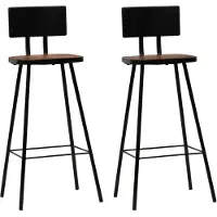 The Living Store Barhocker 2 Stk. Massives Altholz