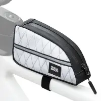 RockBros Sacoche de cadre de vélo en nylon Sacoche triangulaire allongée pour vélo pliant/pliable 0,8L Blanc