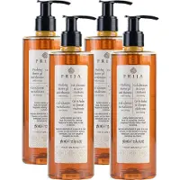 GFL PRIJA Shampooing Douche 2en1 Corps & Cheveux au Ginseng – Lot 4 × 380 ml Vegan