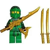 LEGO Ninjago Minifigure Ninja vert Figure Lloyd avec 5 armes et épée de dragon