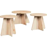 Syfax Table basse 3 pcs Naturel