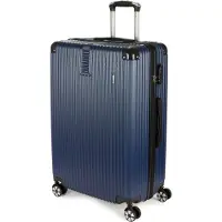 Ed Brubaker Valise de voyage rigide London - Valise à roulettes avec serrure à combinaison et 4 roulettes - Trolley valise 49 x 76,5 x 29,5 cm, XL, bleu