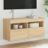Prolenta Maison Exclusive - Meuble TV avec éclairage LED, chêne Sonoma, 80 x 30 x 40 cm