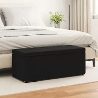 Prolenta Maison Exclusive - Tabouret noir, dimensions : 101 x 41 x 40 cm, revêtement en tissu et structure en bois aggloméré