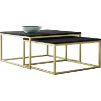 Mirjan 24 Lot de 2 tables basses RYSIA - or / noir molet