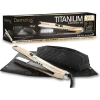 Saint Algue Fer a Lisser Coffret lisseur vapeur + tapis trousse 2-en-1 - - Demeliss Exclusive Set Tita V2 - Titanium - Gold