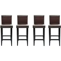 Syfax Tabourets de bar lot de 4 marron foncé similicuir