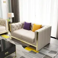 AEA Sofagarnitur mit Polster Sofa Sitz Leder Garnitur 3+2 Sitzer Modern Weiß