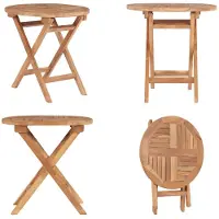 vidaXL Table de jardin pliante 45 cm teck massif - Table d'extérieur - Tables d'extérieur - Table de jardin
