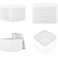vidaXL Table d'appoint blanche 54×54×36,5 cm Plastique - Table de jardin - Tables de jardin - Tables basses de jardin
