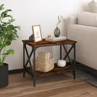 vidaXL Meuble Table d'appoint Chêne fumé 55x38x45 cm Bois composite - Tables basses 823329