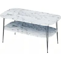 AEA Table basse en bois blanc de style moderne