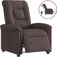 Syfax Fauteuil inclinable électrique Marron foncé Tissu