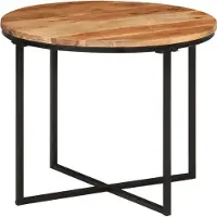 Syfax Table basse 55x55x45 cm bois massif acacia et fer