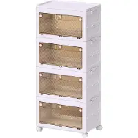 OEM Armoire de rangement, design pliable, mobilité facile, bacs de rangement à 4 niveaux