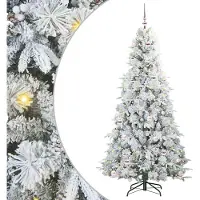 Syfax Sapin de Noël Artificiel à Branches Articulées Blanc 210 cm