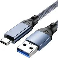INF Câble USB 3.2 Type-C: Transfert Rapide 10Gbps & Charge 60W pour Appareils Bleu + Gris 3 m