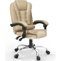 Bigzzia Chaise de bureau ergonomique - Chaise de bureau avec dossier haut et réglable en hauteur - Chaise pivotante en cuirPolyuréthane- Chaise longue pour le bureau - la maison
