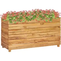 Syfax Lit surélevé 100x40x55 cm bois de teck recyclé et acier