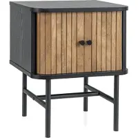 Northix Table de chevet noire à portes coulissantes, 40 x 39 x 49 cm