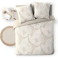 Douceur d'intérieur Parure de lit - - AMANDA - Coton - 240x220cm - Beige