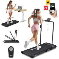 Zipro Tapis de course pliable Newlite - Tapis de course sous bureau Walking Pad pour la maison jusqu'à 10 km/h Appareil de fitness Télécommande Bluetooth