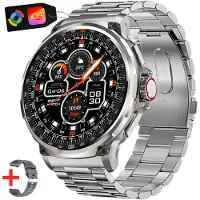 S&T Design Smartwatch Fitness Tracker Montre pour hommes avec fonction téléphone Grande Smartwatch Écran AMOLED 1,85" Whatsapp Surveillance fréquence cardiaque/sommeil