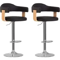 Prolenta Maison Exclusive - Lot de 2 tabourets de bar en bois courbé noir et similicuir