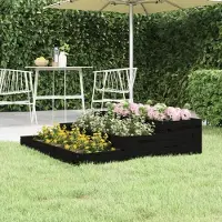 Prolenta Maison Exclusive - Bac à plantes noir 107x107x27 cm Bois massif Pin