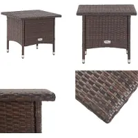 vidaXL Teetisch Braun 50 x 50 x 47 cm Poly Rattan - Gartentisch - Gartentische - Outdoor-Tisch - Outdoor-Tische