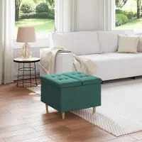 Prolenta Maison Exclusive - Coffre Ottoman avec rangement, vert foncé, 60 x 60 x 45 cm, tissu