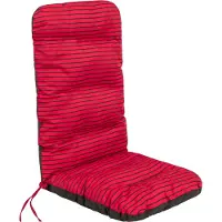 Hobbygarden Coussin de chaise pour meubles de jardin Coussin pour meubles de jardin - Basia - 123 x 48 x 7 cm - Rouge avec rayures
