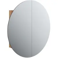 Syfax Armoire de salle de bain miroir rond et LED Chêne 54x54x17,5 cm