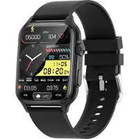 Andoer KT64 Smartwatch à écran tactile IPS de 1,96 pouce, BT5.2 | IP67 étanche | Chargement magnétique | Assistant vocal intelligent | Surveillance de la santé | Appel clair, bracelet en silicone, noir