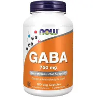 Sonstiges GABA 750 mg 200 gélules végétales Now Foods