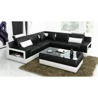 AEA salon cuir xxl canapé paysage moderne designer coussins d'angle + table