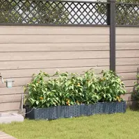 Prolenta Maison Exclusive - Lot de 4 jardinières d'extérieur, gris clair, 160 x 40 x 22 cm, PP
