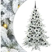 Syfax Sapin de Noël Artificiel à Branches Articulées Blanc 180 cm
