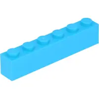 LEGO 50 pièces 3009 Brick 1x6 Part Basic bricks 50 Middle Azur Blue