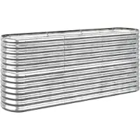 Syfax Lit surélevé de jardin Acier galvanisé Argenté