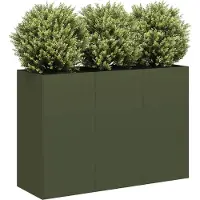Prolenta Maison Exclusive - Bac à plantes vert olive 120x40x80 cm Acier laminé à froid