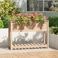 Prolenta Maison Exclusive - Bac à plantes avec tablette 111,5x34,5x81 cm Bois massif Pin