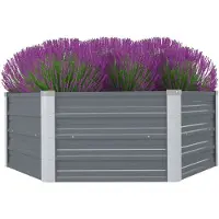 Syfax Jardinière 129 x 129 x 45 cm cm Acier galvanisé Gris