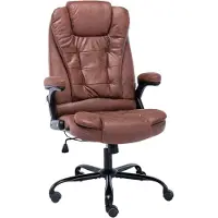 Syfax Chaise de bureau marron clair similicuir daim