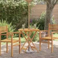 Prolenta Maison Exclusive - Table de jardin pliante Ø 60 x 75 cm en bois massif d'eucalyptus